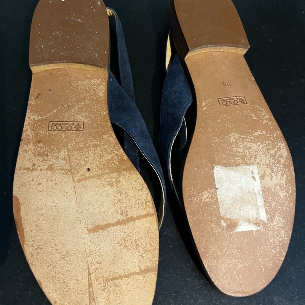 Gucci Women’s Navy Suede Sandals - Picture 4 of 5